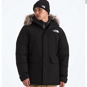 The North Face Men's Black Puffer Jacket with Faux Fur Hood (Mcmurdo) 600 XL